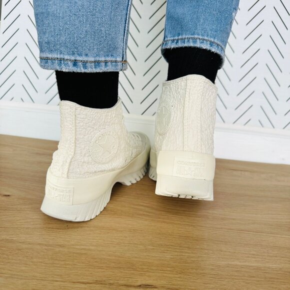 ❤️Converse Chuck Taylor Lugged 2.0 Jacquard 7 Women Shoes Sneakers Beige A00876C - Picture 5 of 13